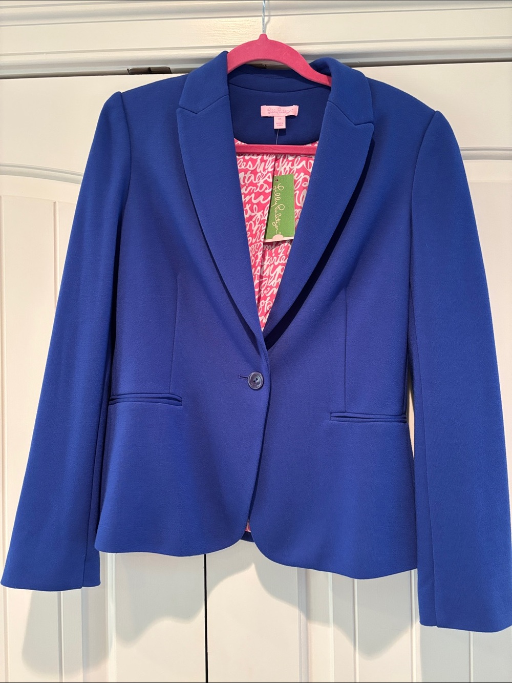NWT Lilly Pulitzer Cobalt Blue Single-Button Blazer Medium